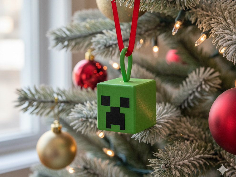 Creeper head christmas tree ornament