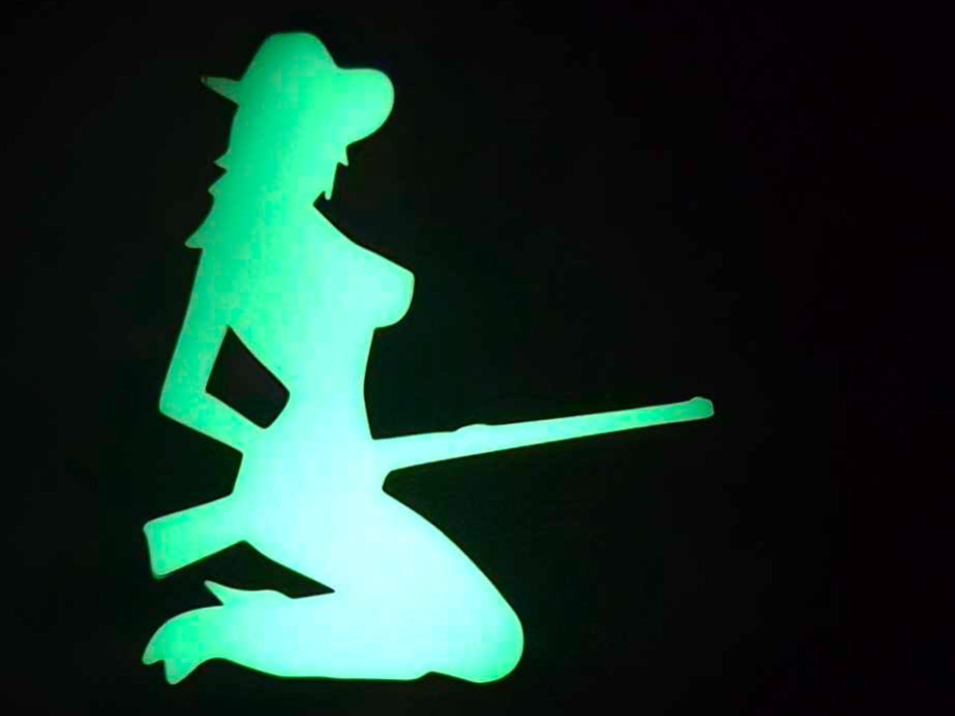 Cowboy girl with gun - glow in the dark