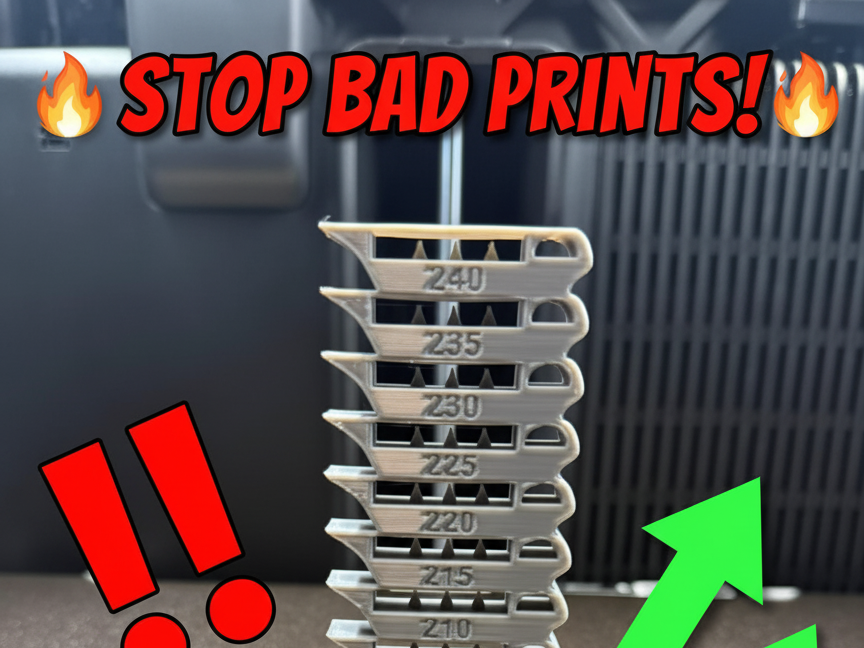 Calibration Temperature Tower for PLA Filament