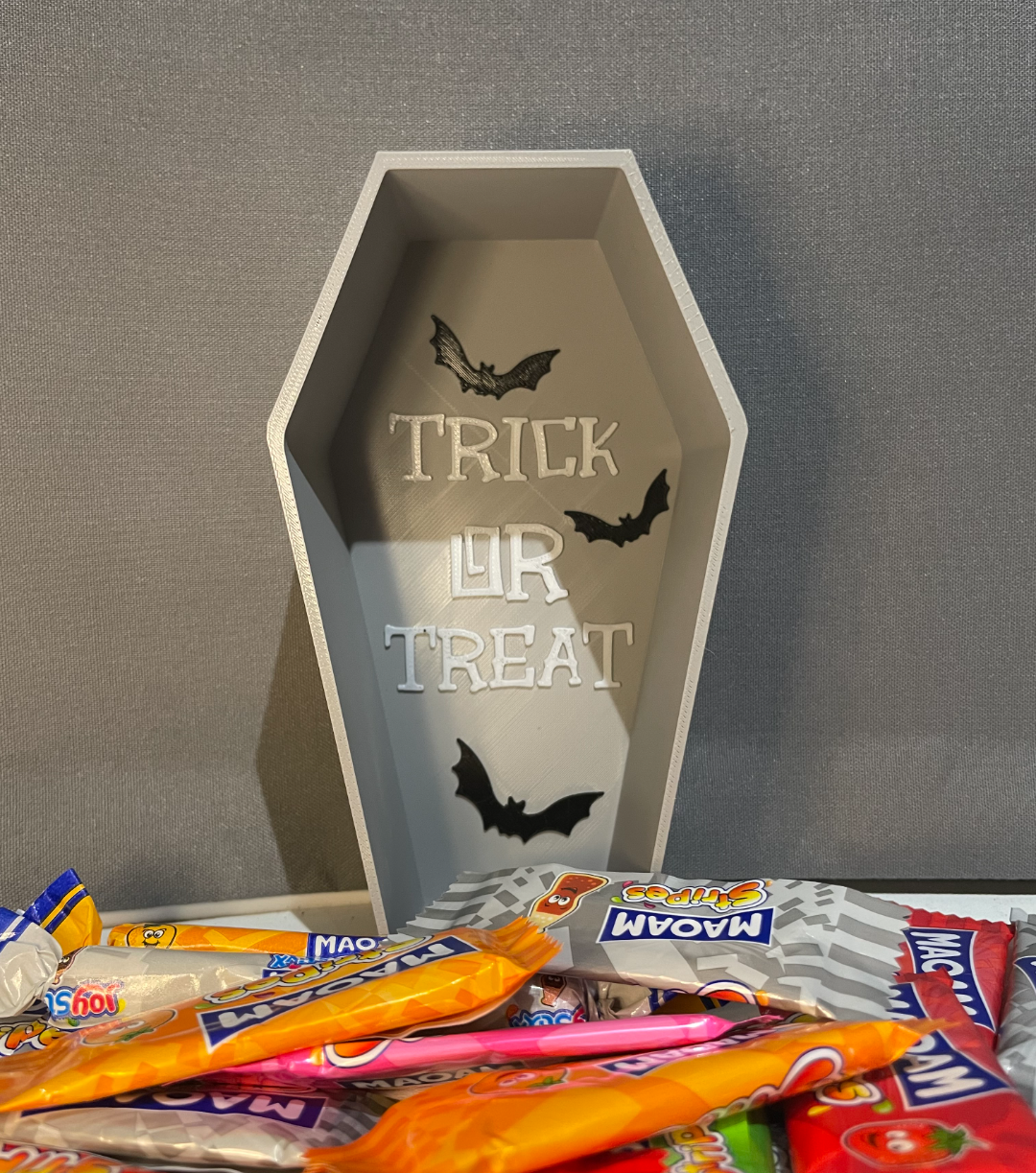 Halloween trick or treat coffin sweet tray