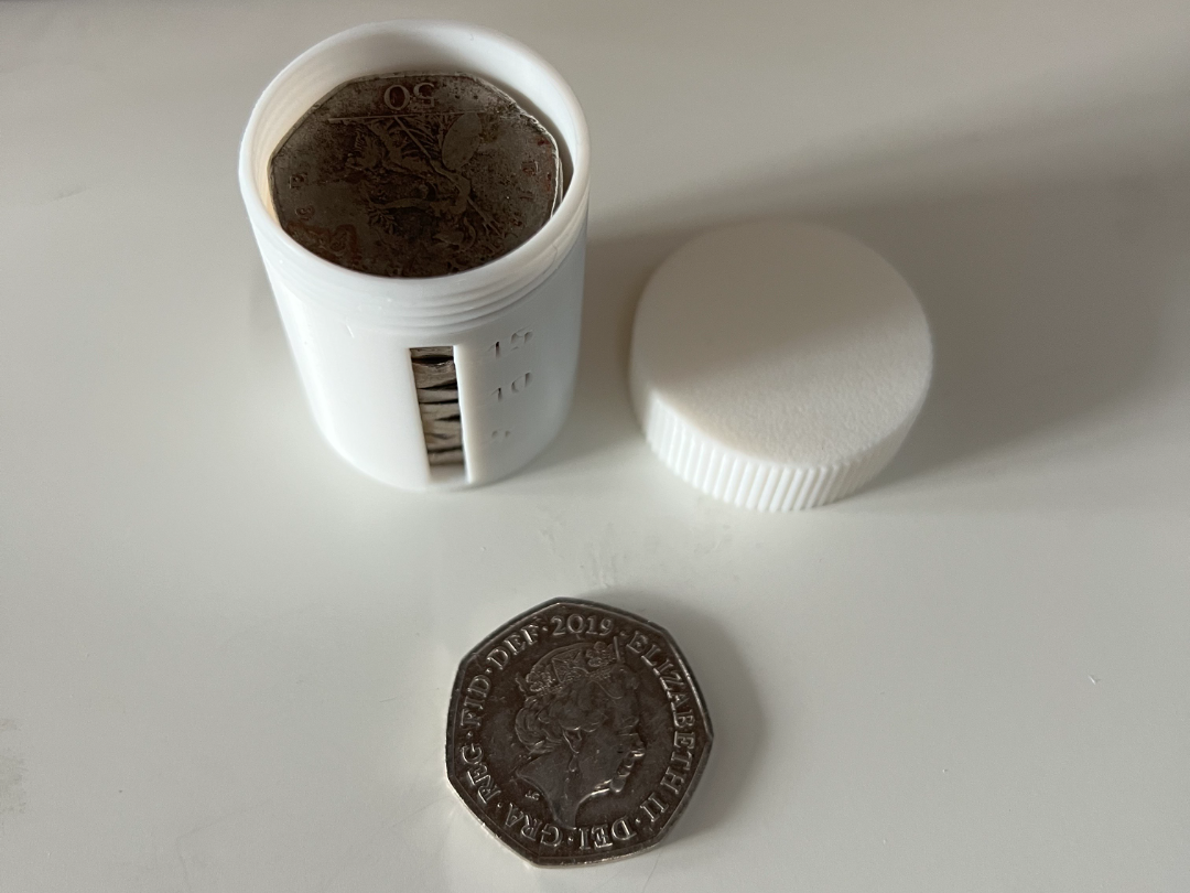 British Fifty Pence Coin Capsule/Holder - 20 Coins