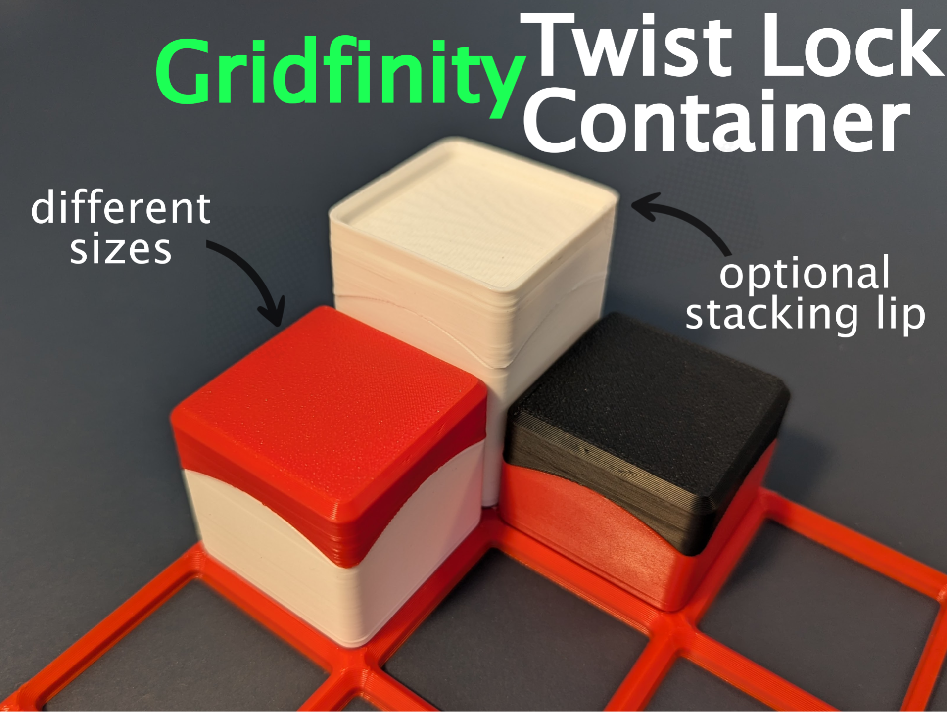 Gridfinity Twist Lock Container