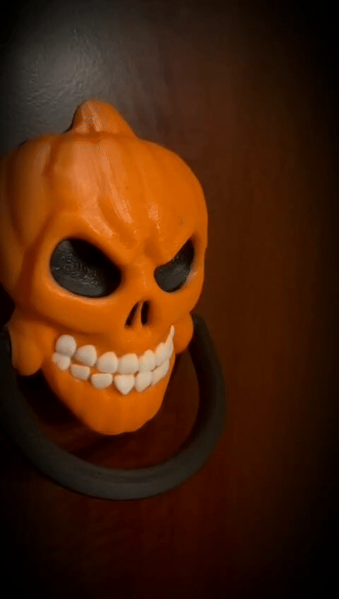 Door Knocker Pumpkin Skull