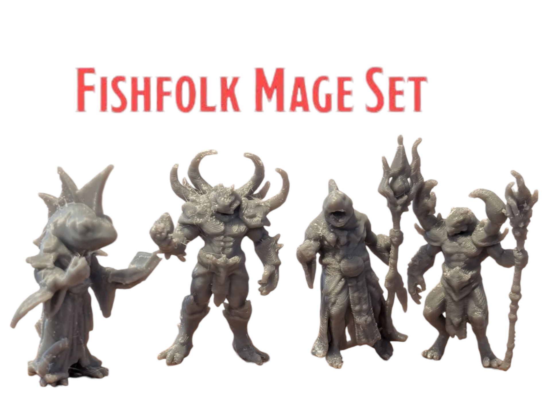 DnD Fishfolk Mages Set Miniatures