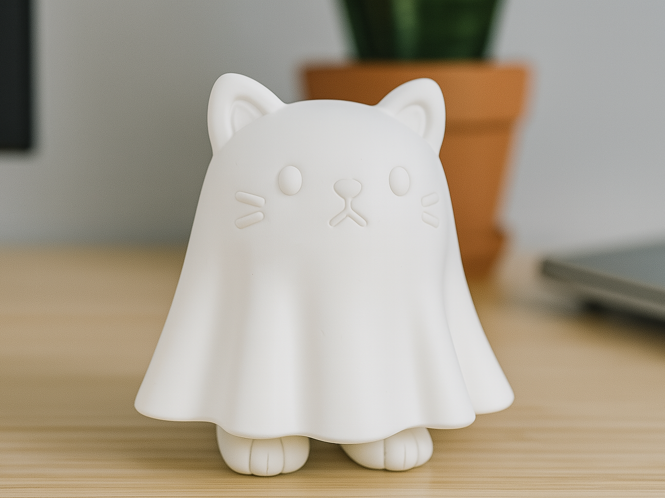 Ghost Cat – 3D Printed PLA Figurine