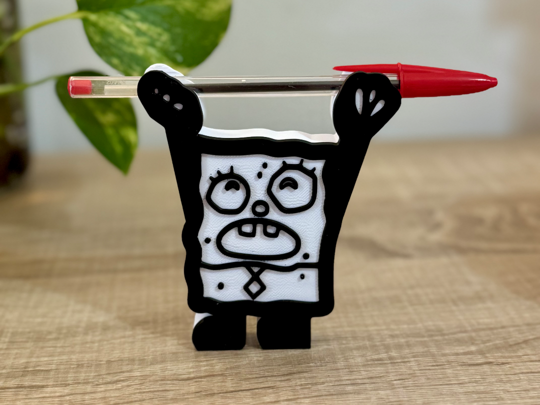 Garabato Bob Esponja - Soporte lápiz + llavero