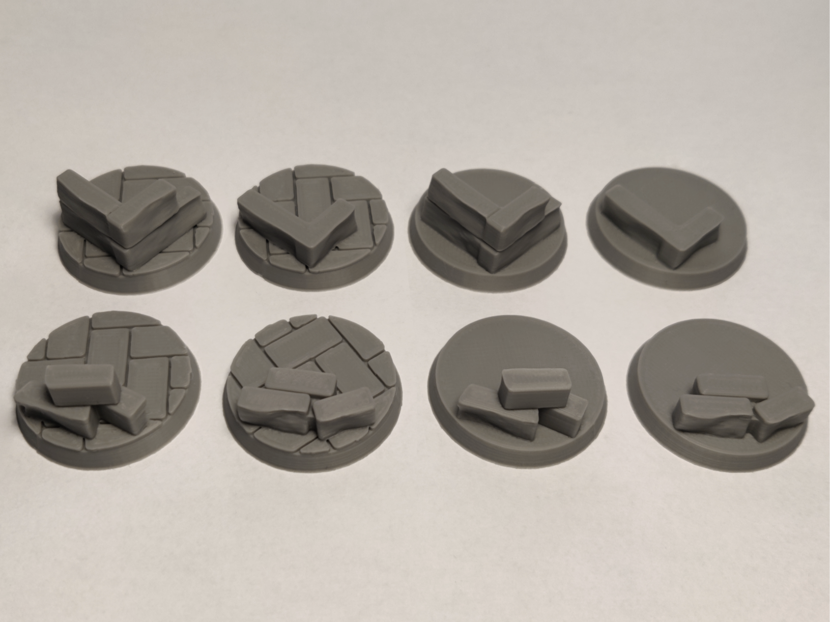 32mm Miniature Model Bases - Stone Wall - Pack 1