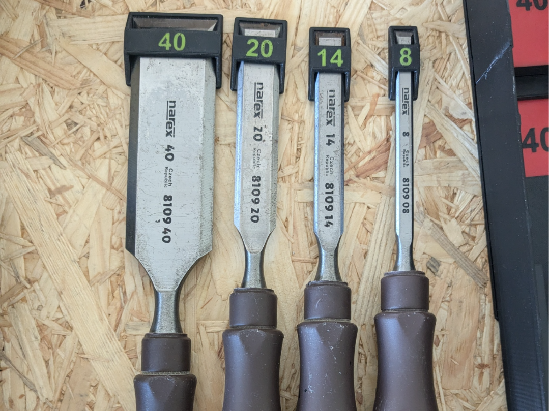 Protective blade covers for the Narex chisels