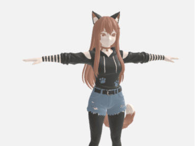 Cat girl anime style T-pose