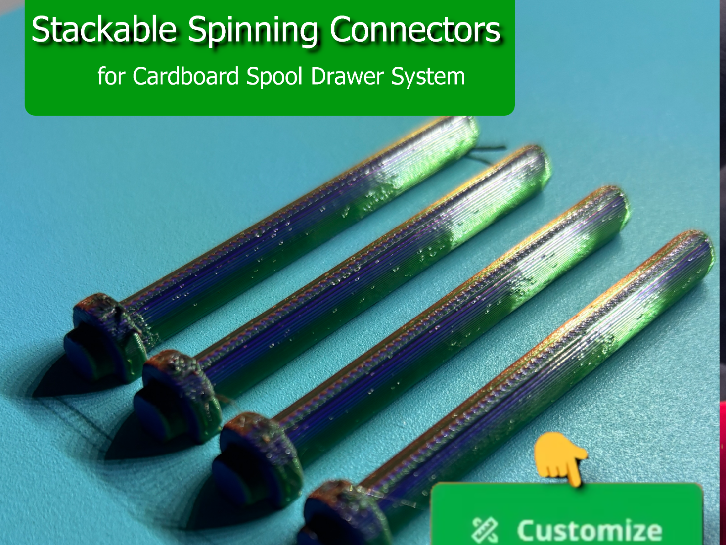 Custom Connectors for Filament Spool Drawer System
