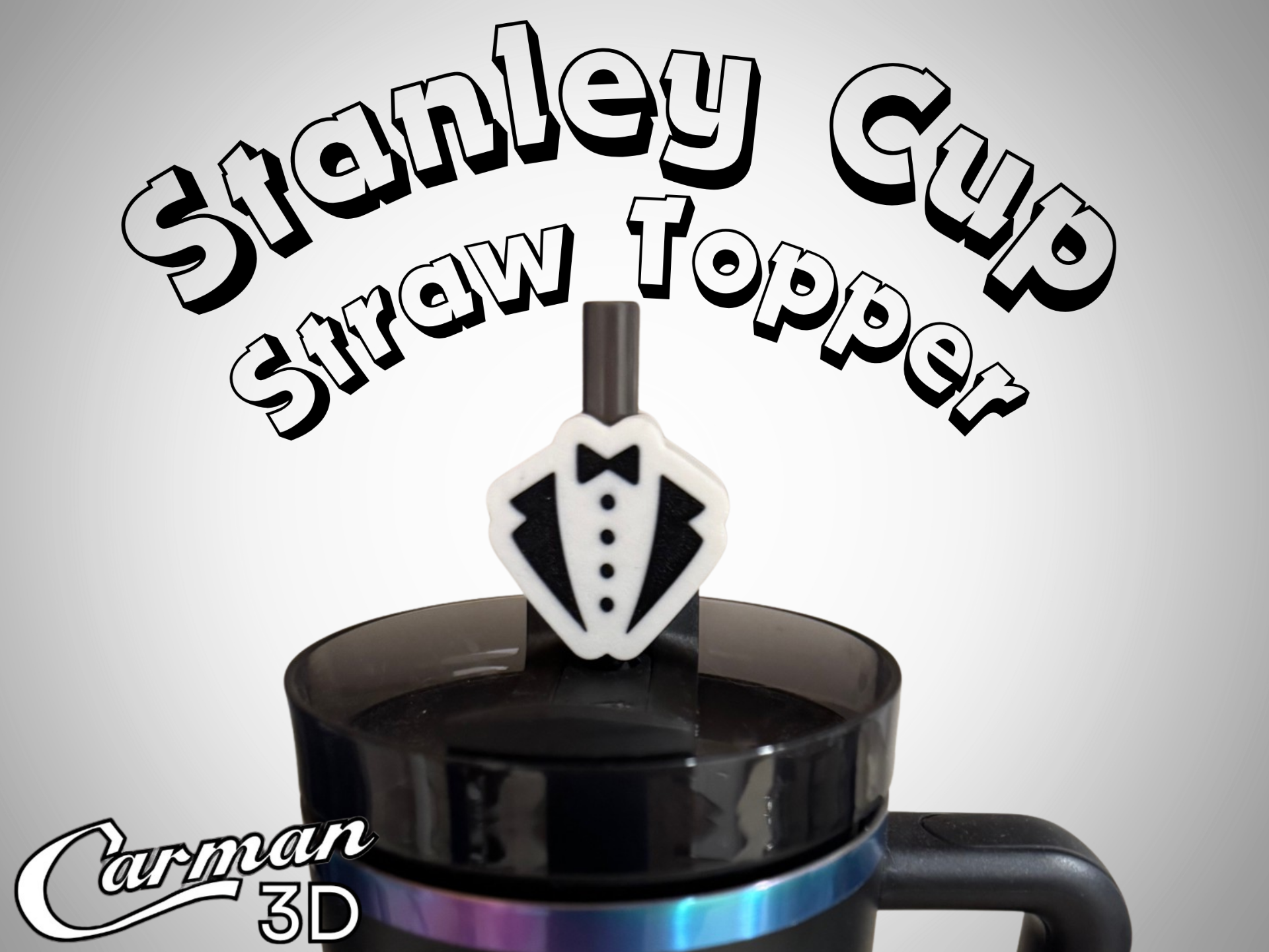 Tuxedo Stanley Cup Straw Topper