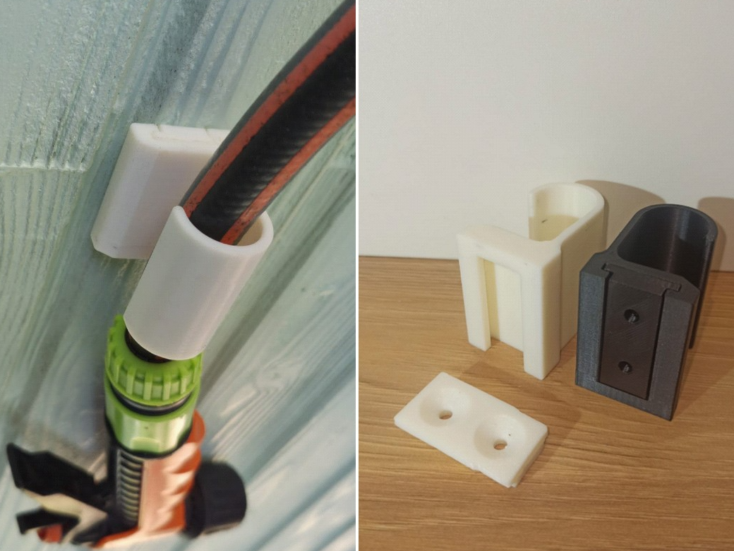 Hose holder, hidden wall mount