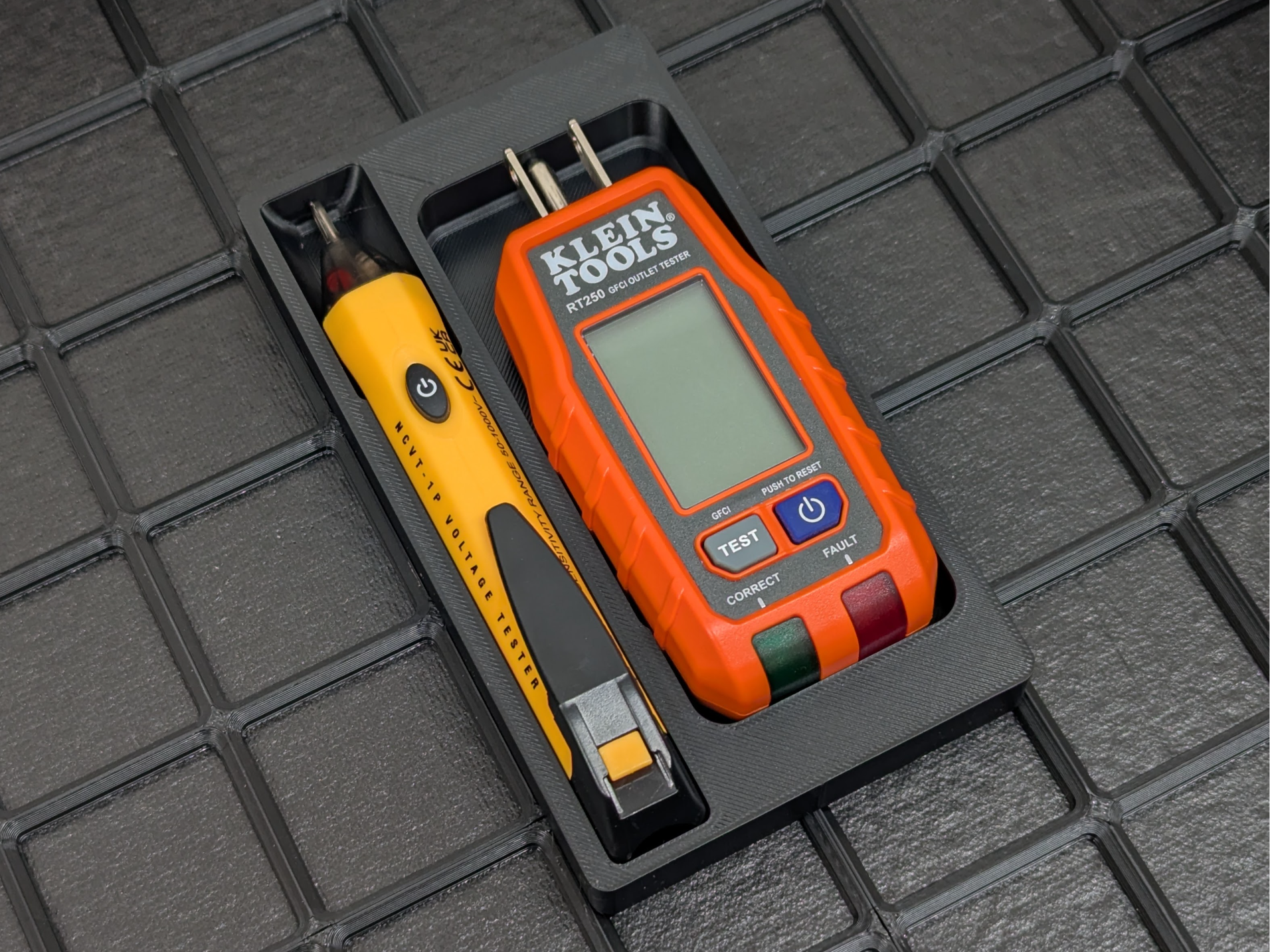 Klein Outlet Tester Holder - Gridfinity