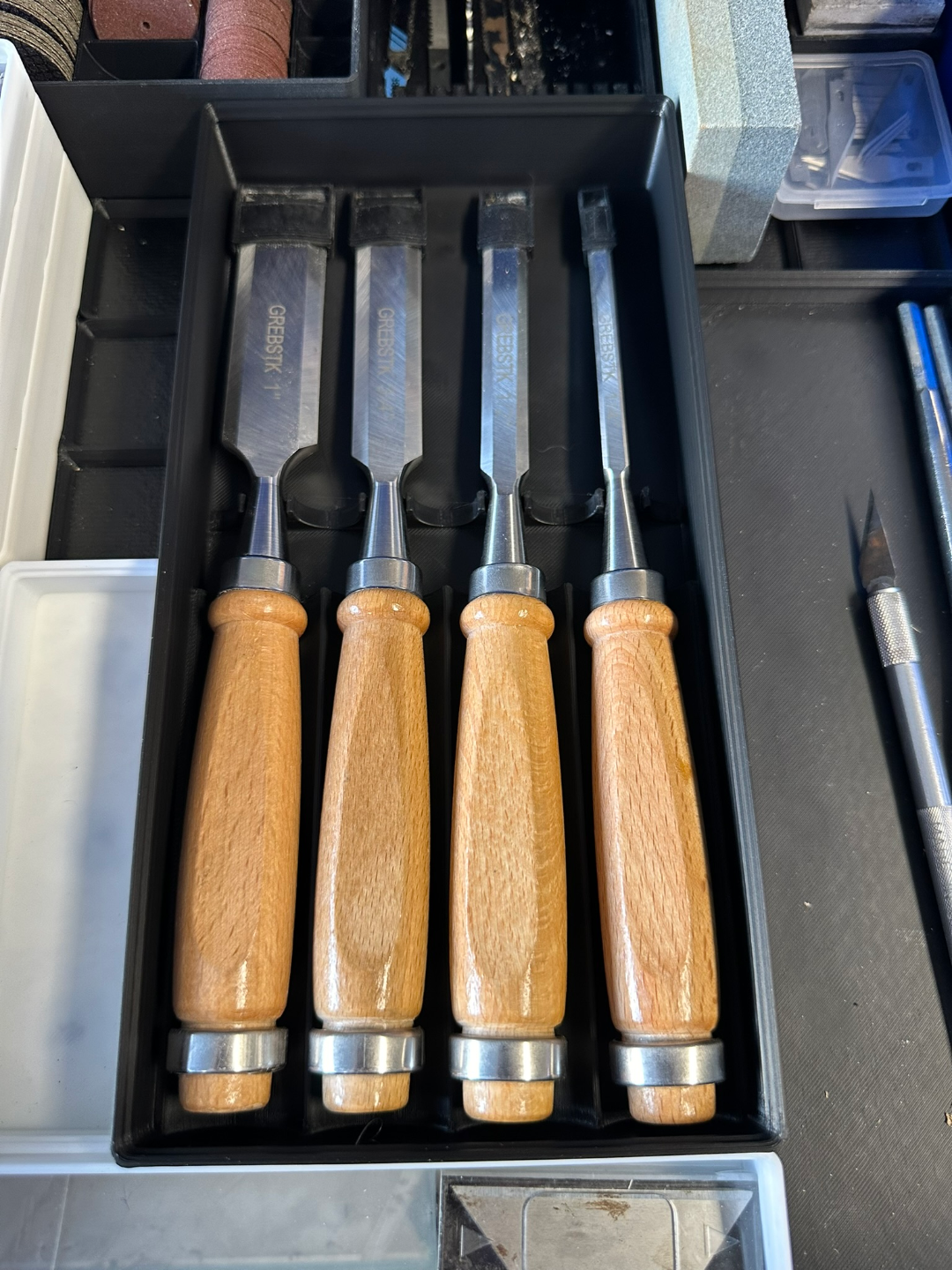 Chisel 4 slot Holder 3x6 Gridfinity