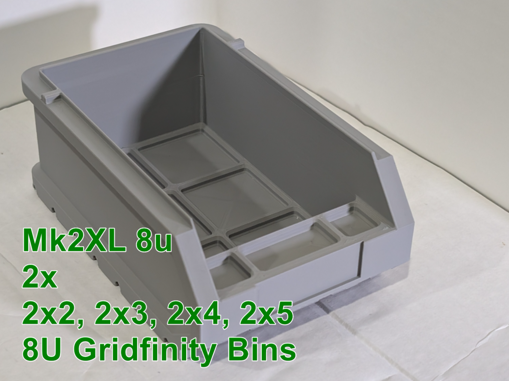 Binfinity Mk2XL (2u wide) for 8u Gridfinity bins
