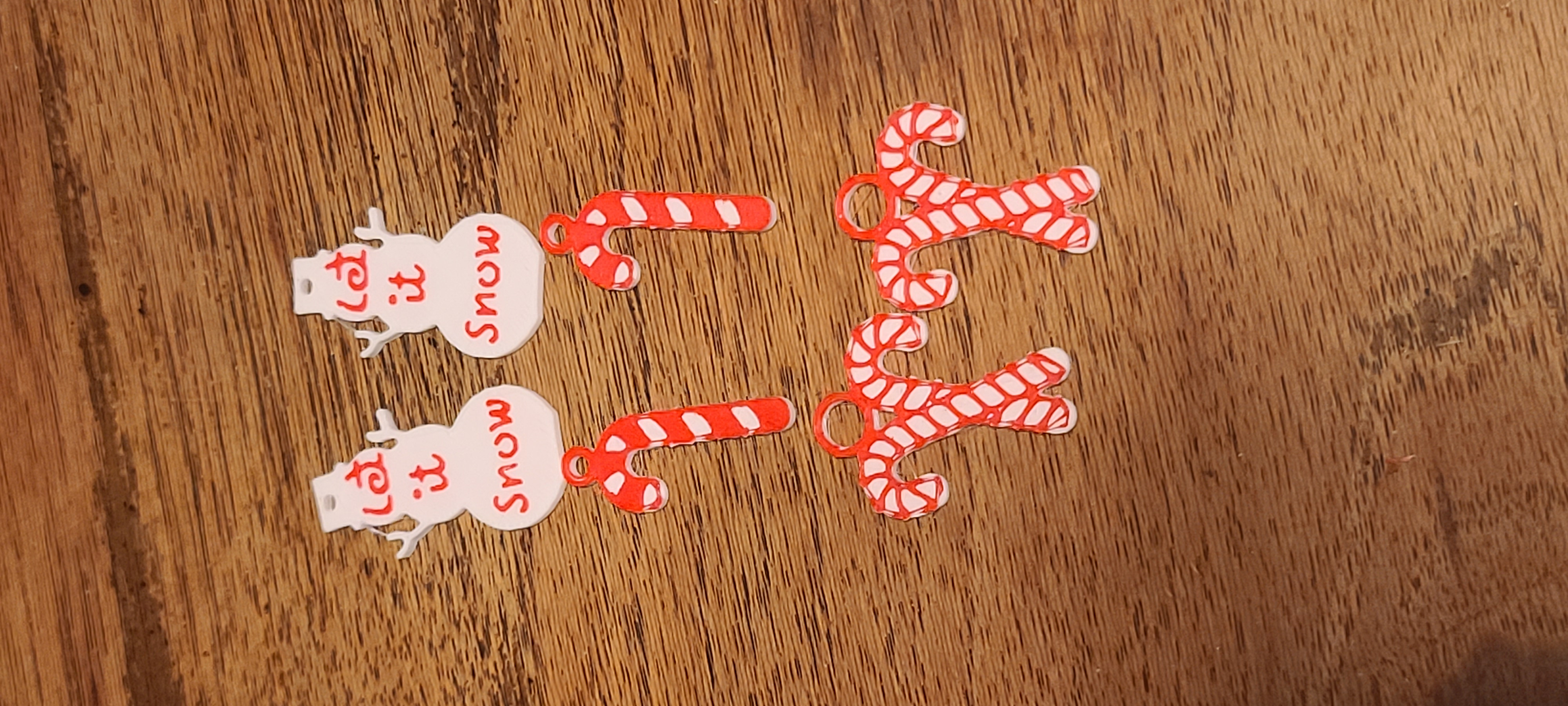 Candy Cane and Snowman Earrings