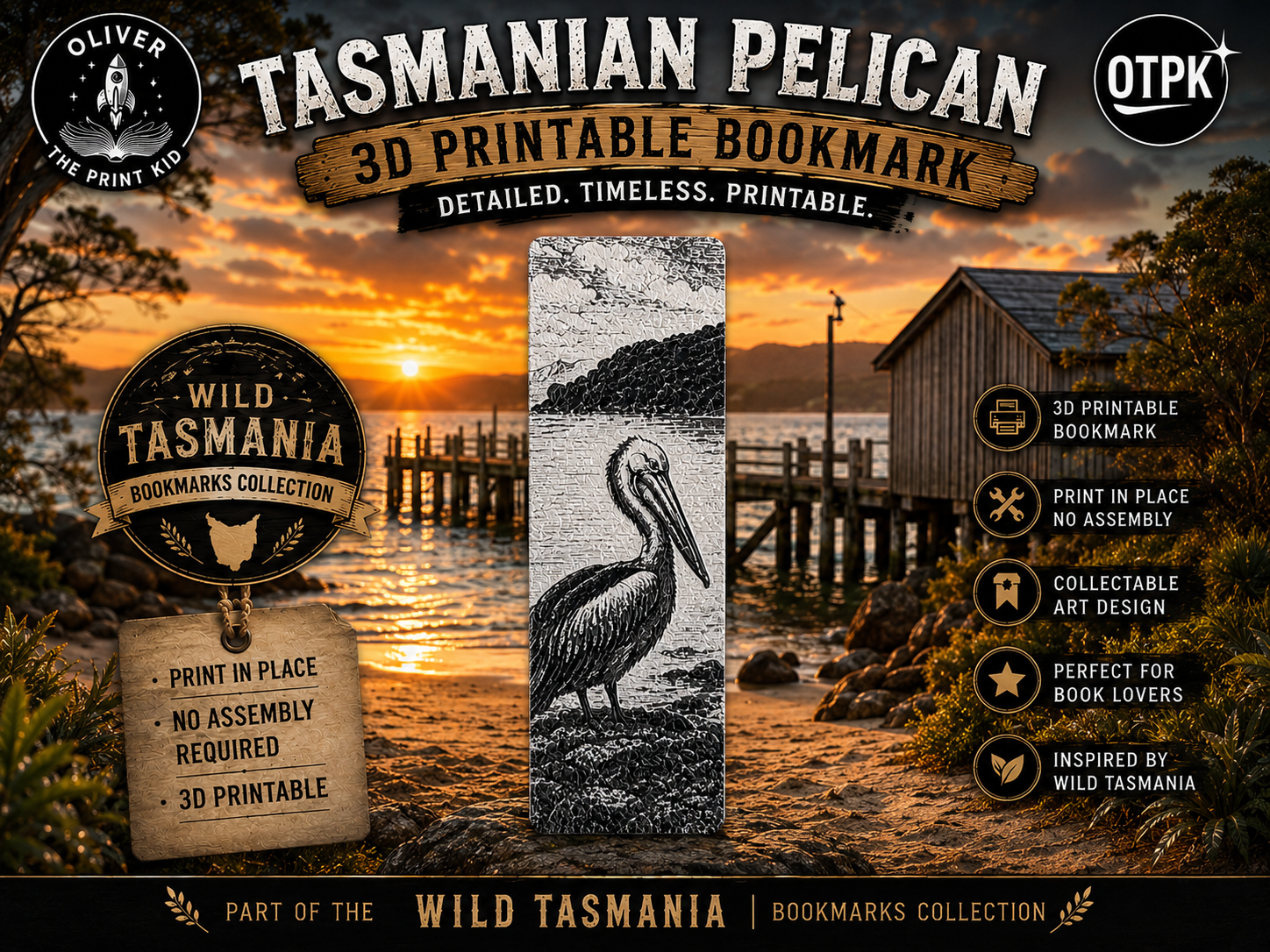 Tasmanian Pelican Bookmark