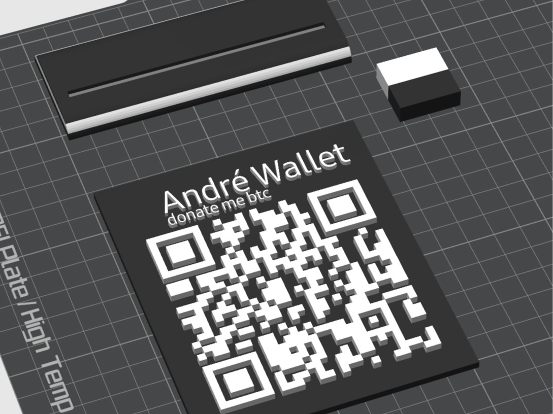 QR-Code BTC Donate me Aufsteller