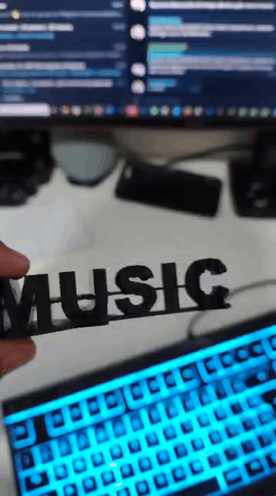 Placa Decorativa MUSIC com Violão