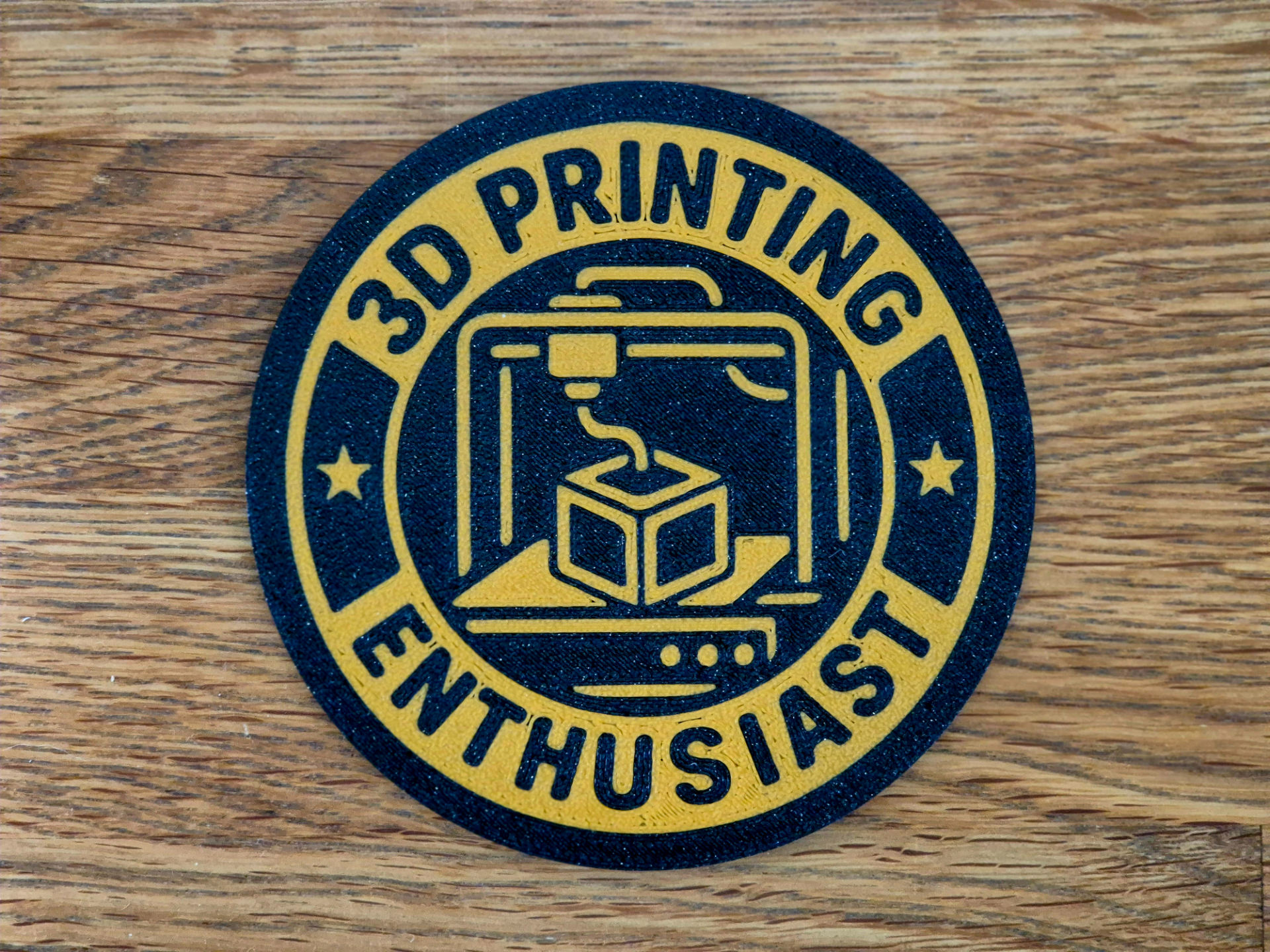 Badge of a Maker – 3D Printing Enthusiast Coaster