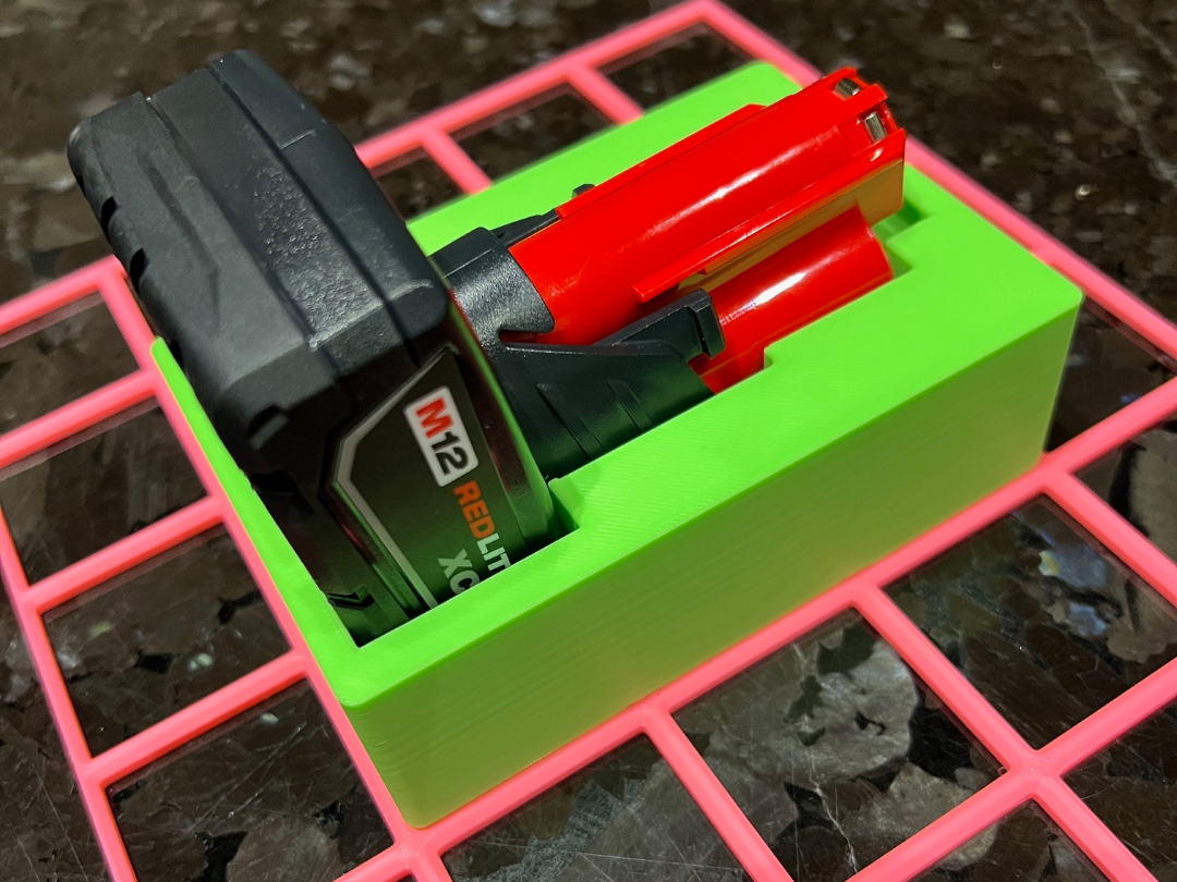 Milwaukee M12 XC Battery  2 x 3 Gridfinity Bin