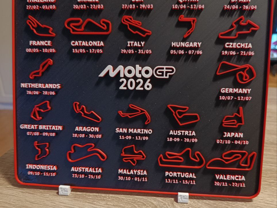 soporte calendario moto GP