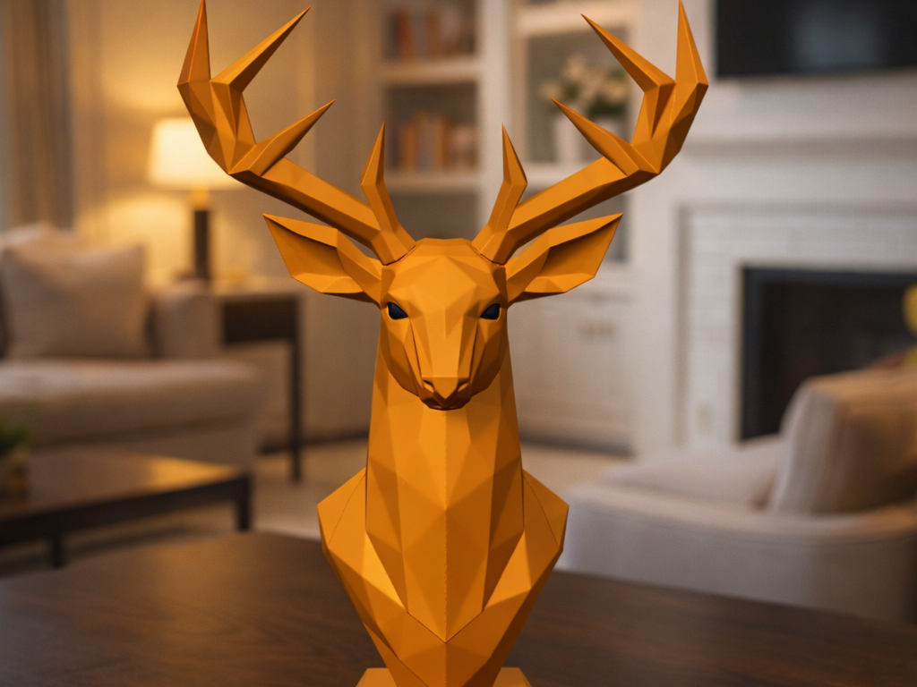 Buste de cerf format polygone