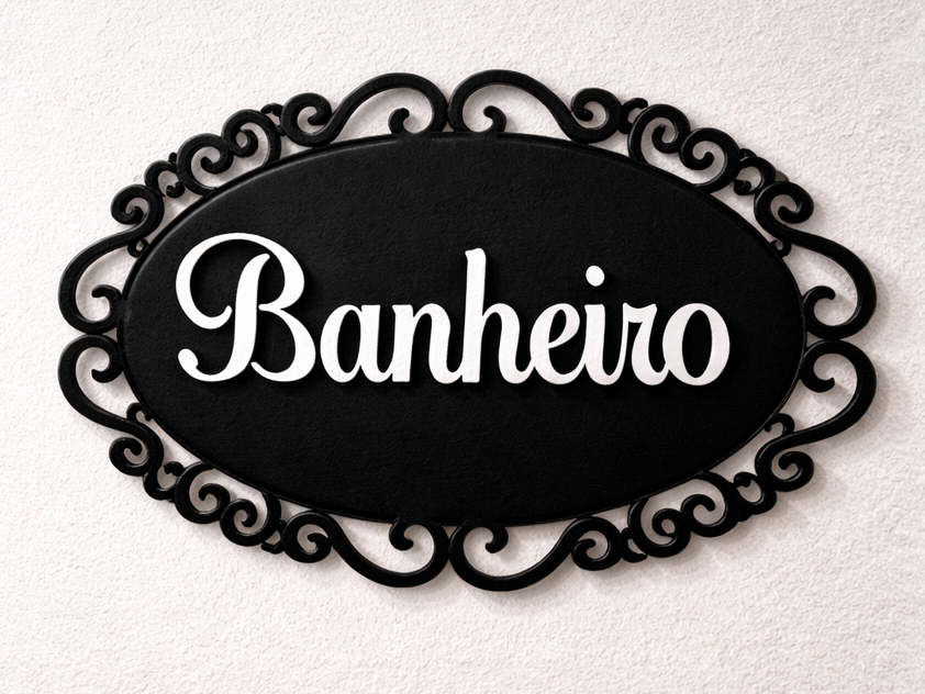 Placa Banheiro Decorativa - Sinalização de Porta