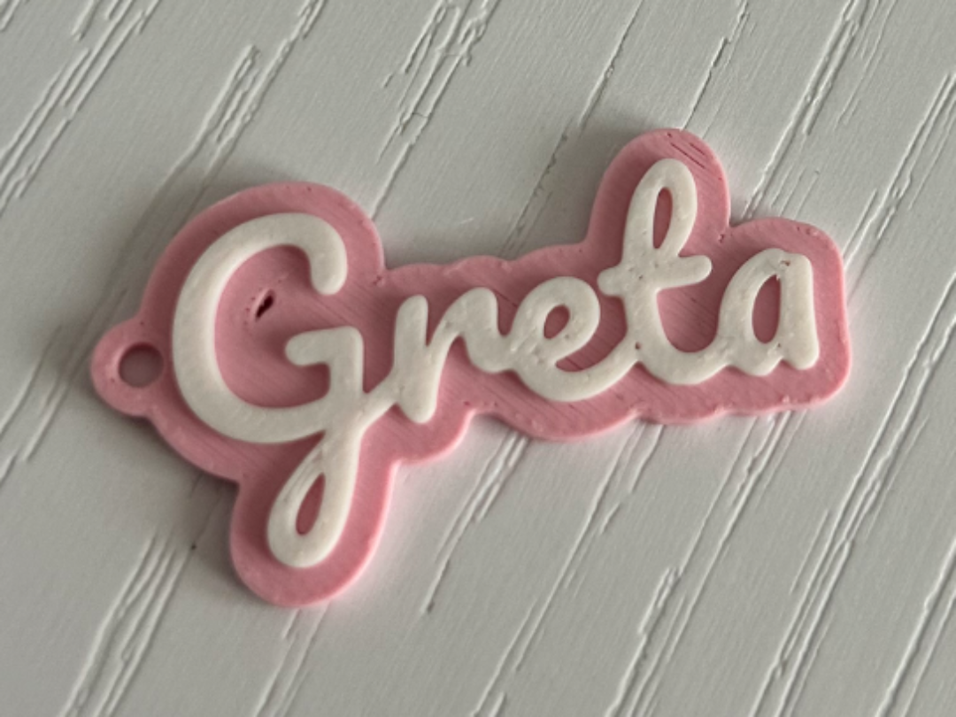 Greta - 3d printed name keychain personalized