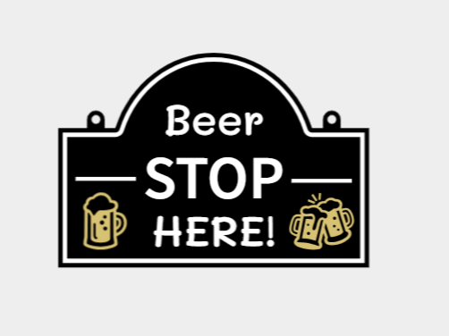 Beer Stop Here! Sign