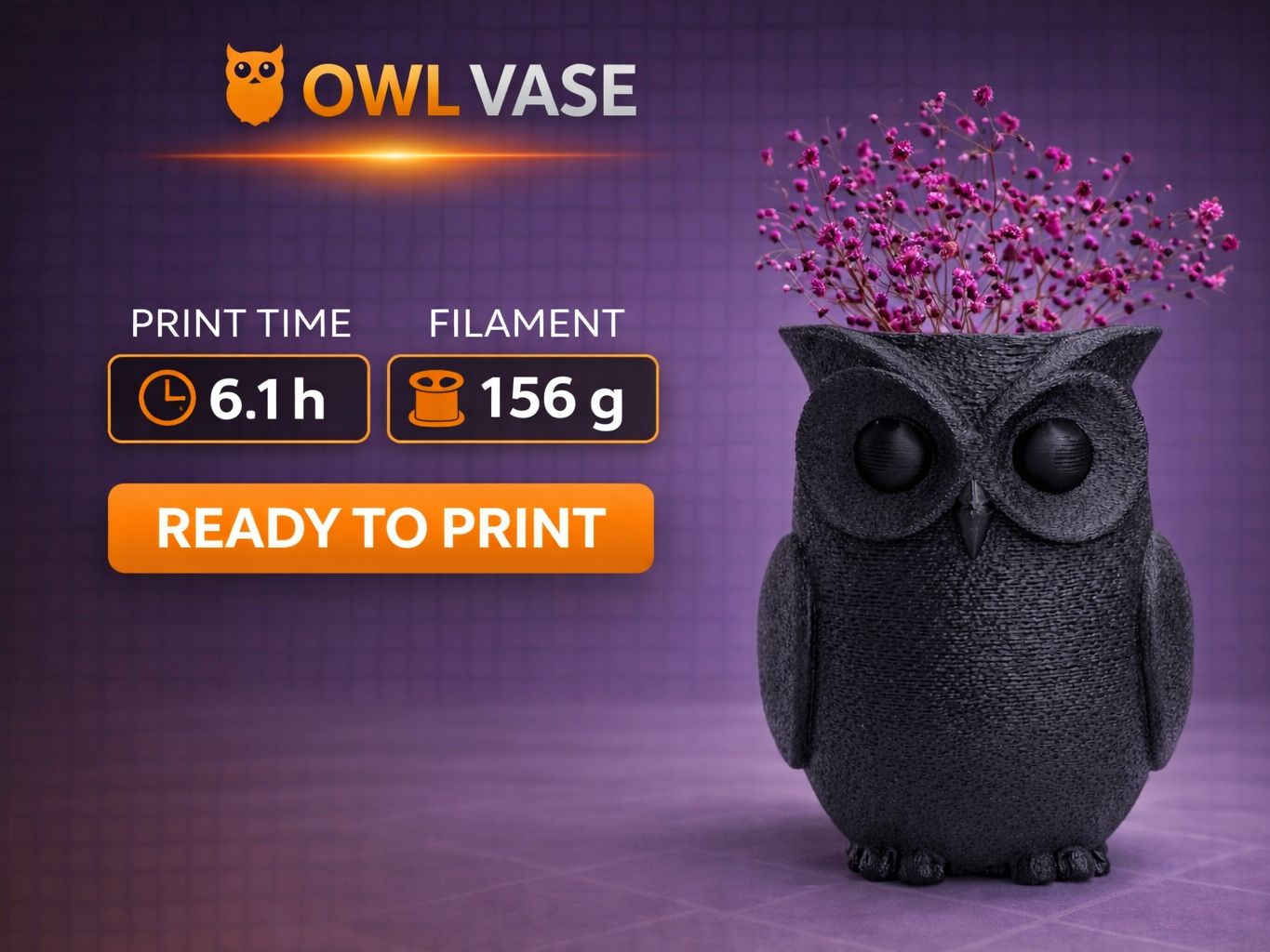 Owl Vase —  Size M (16 cm)