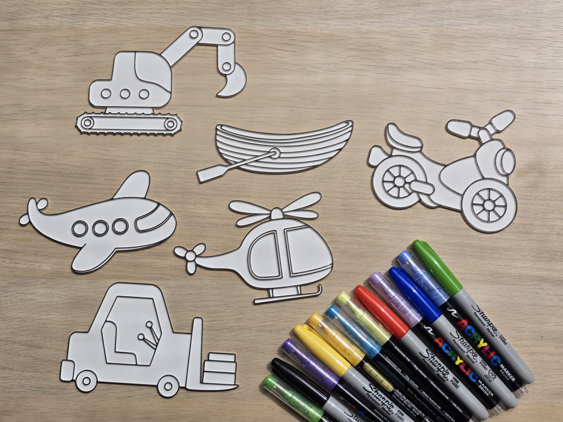 Helicopter Bike Boat Vehicle Plane Coloring