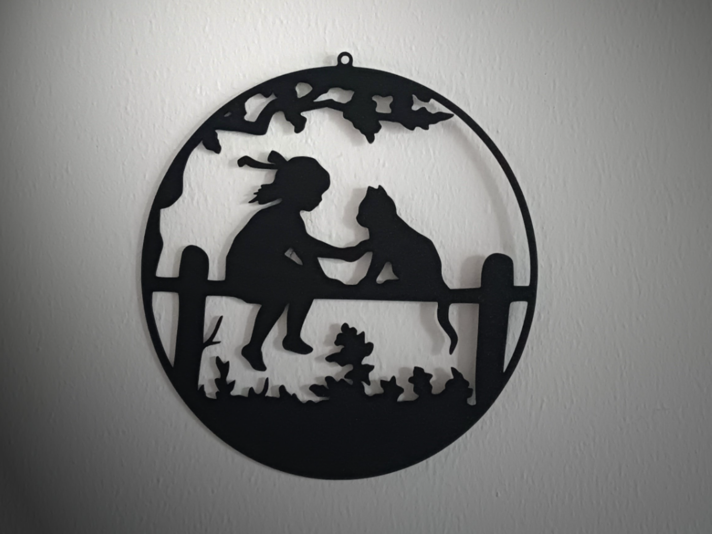 Cat and Girl Walldecoration