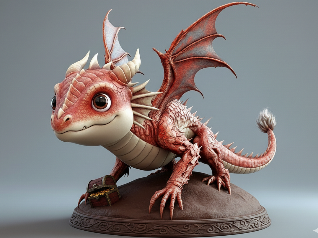 "Ember" the Baby Dragon - Figurine for Painting