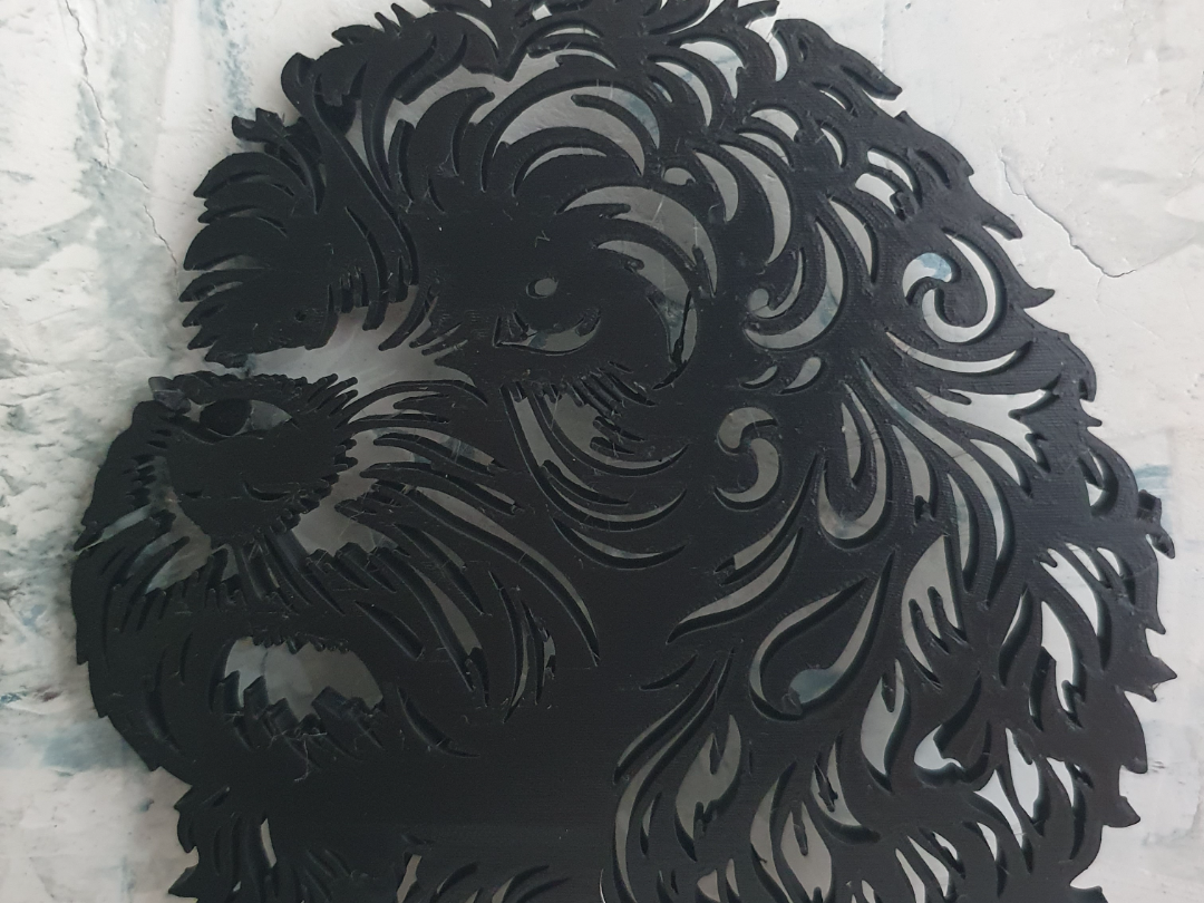 doodle Wandbild Linien Hund
