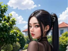 Sexy Anime Figur in Cat Suite