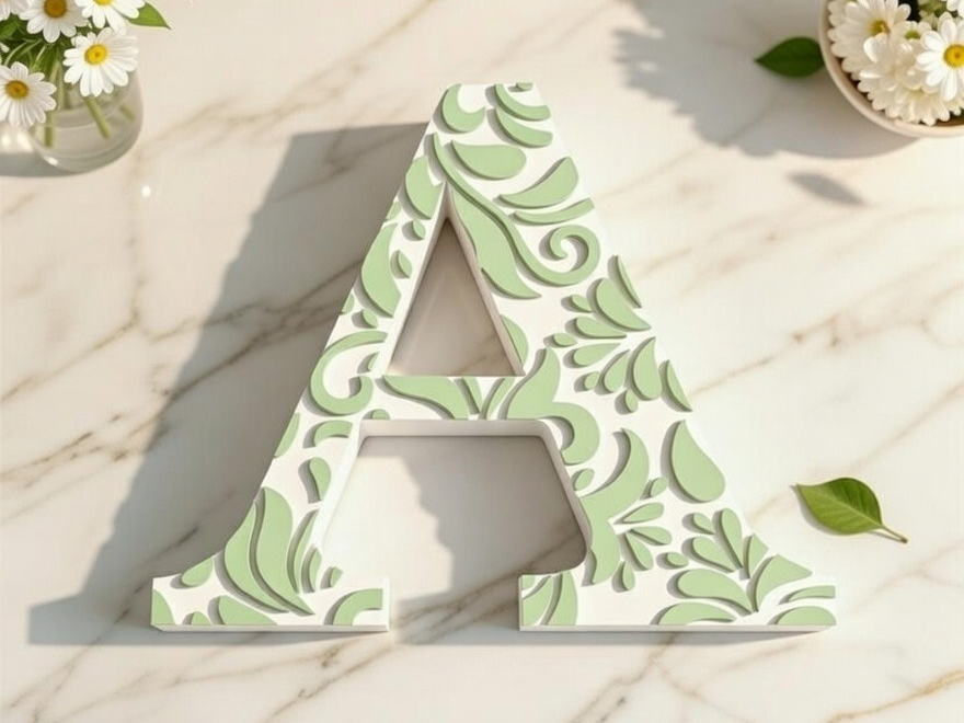 Alphabet Floral Arabesque set A to Z