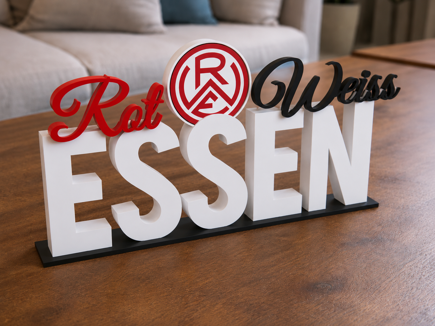 Rot - Weiss Essen Schriftzug mit Logo