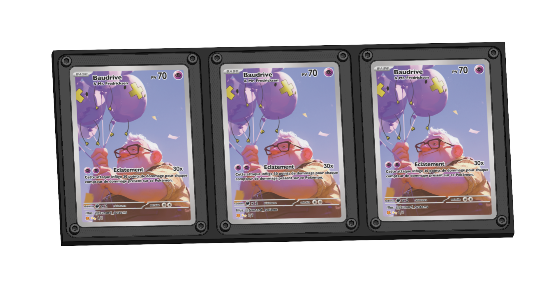 Cadre pour carte Pokemon 3 slots