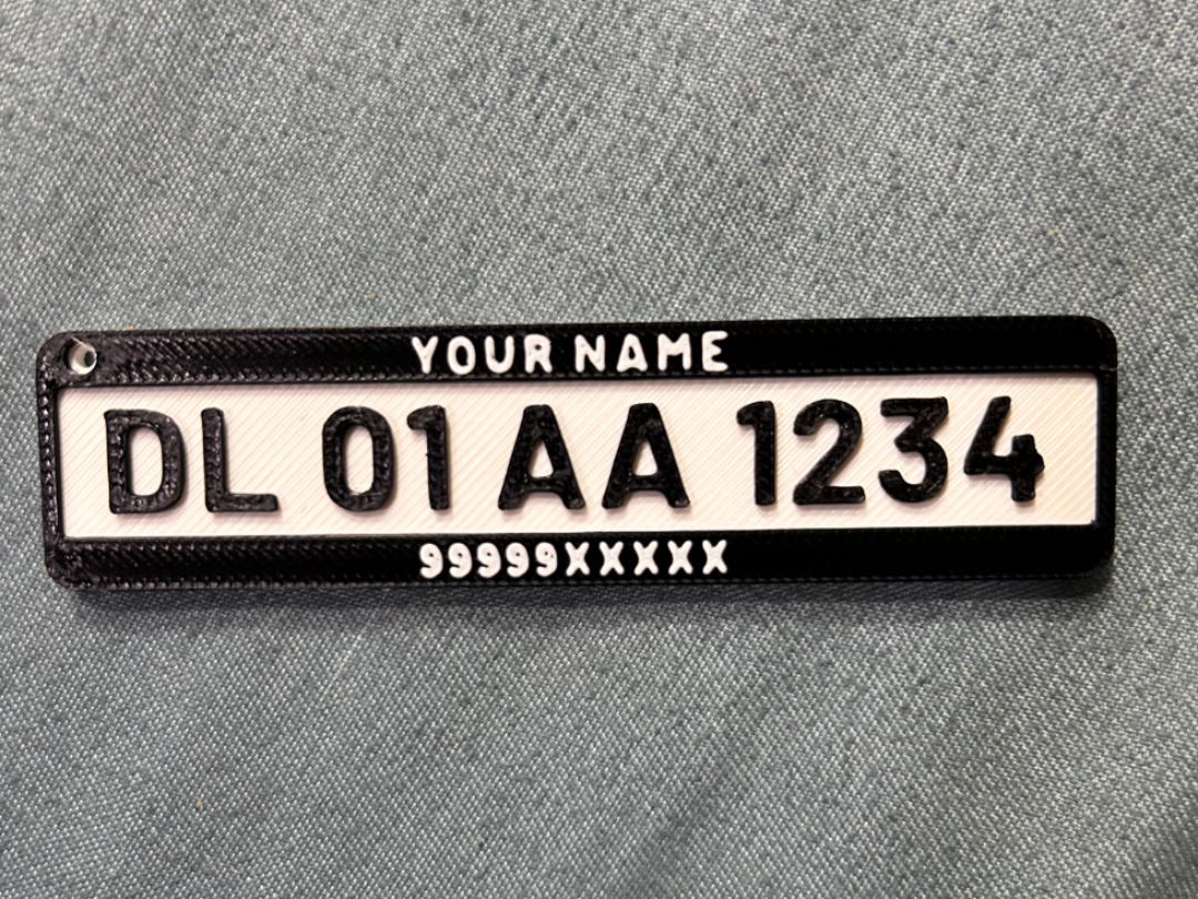 Customize Car & Bike Keychain with Name & Number