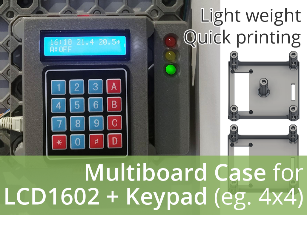 Multiboard Case for LCD1602 + Keypad (eg. 4x4)