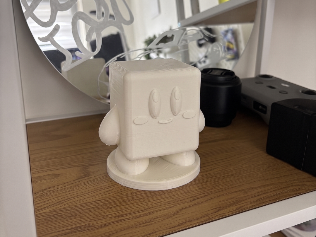Square Kirby Block Figure | Cute Retro Desk Toy
