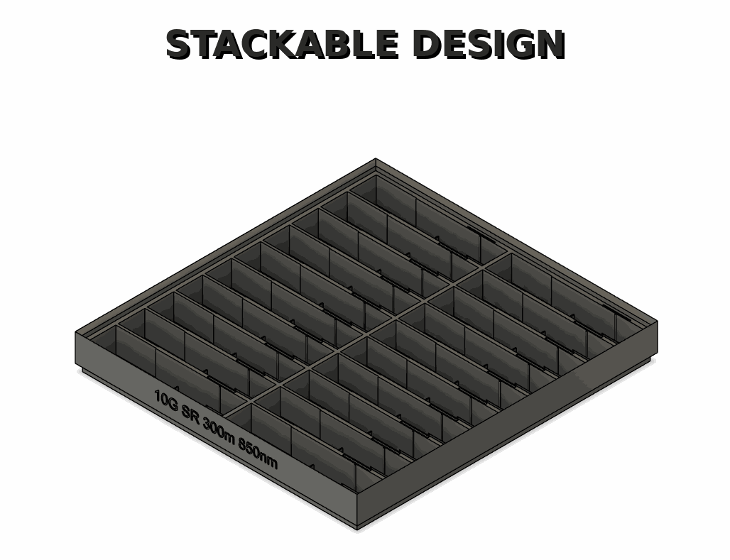 Stackable SFP / SFP+ Transceiver Storage Tray