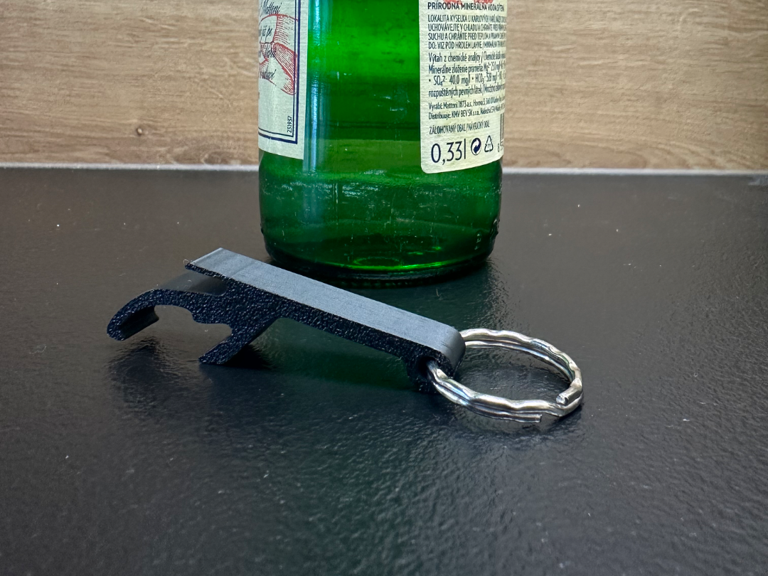 Glass bottle opener keychain