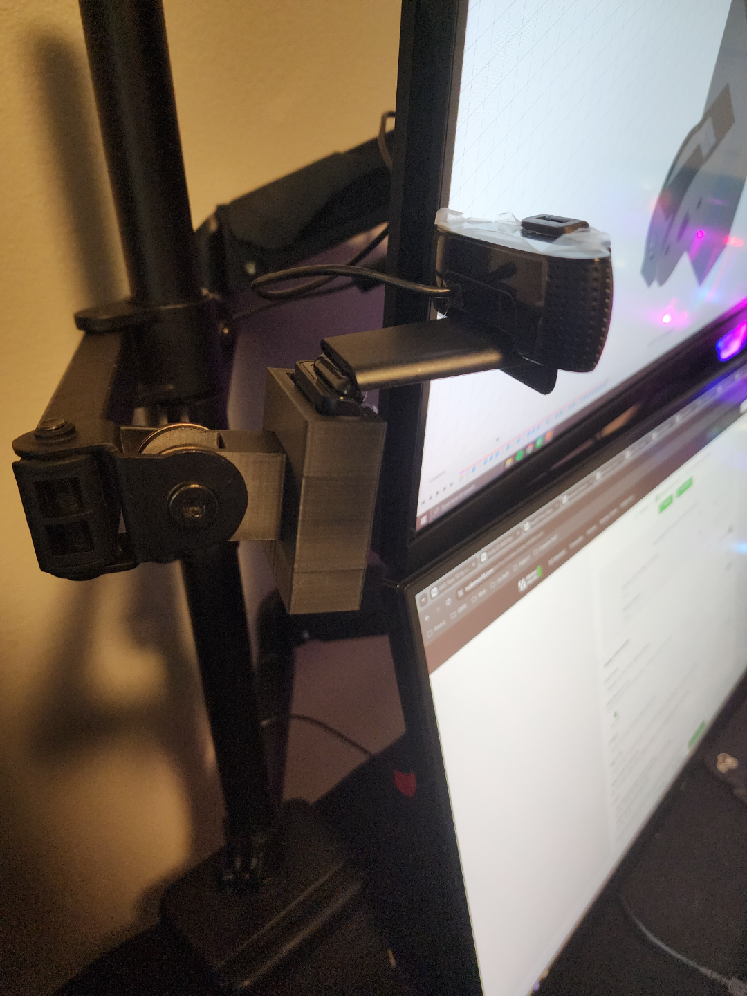 Monitor Arm End Piece WebCam Mount