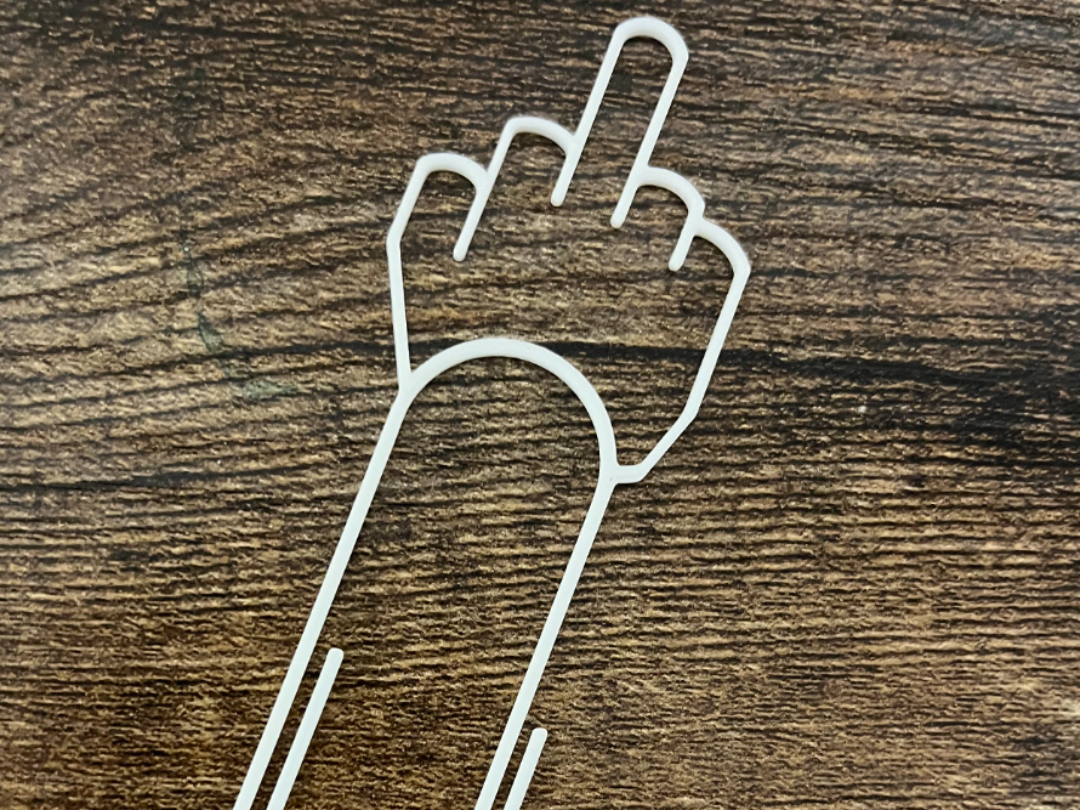 paper clip middle finger