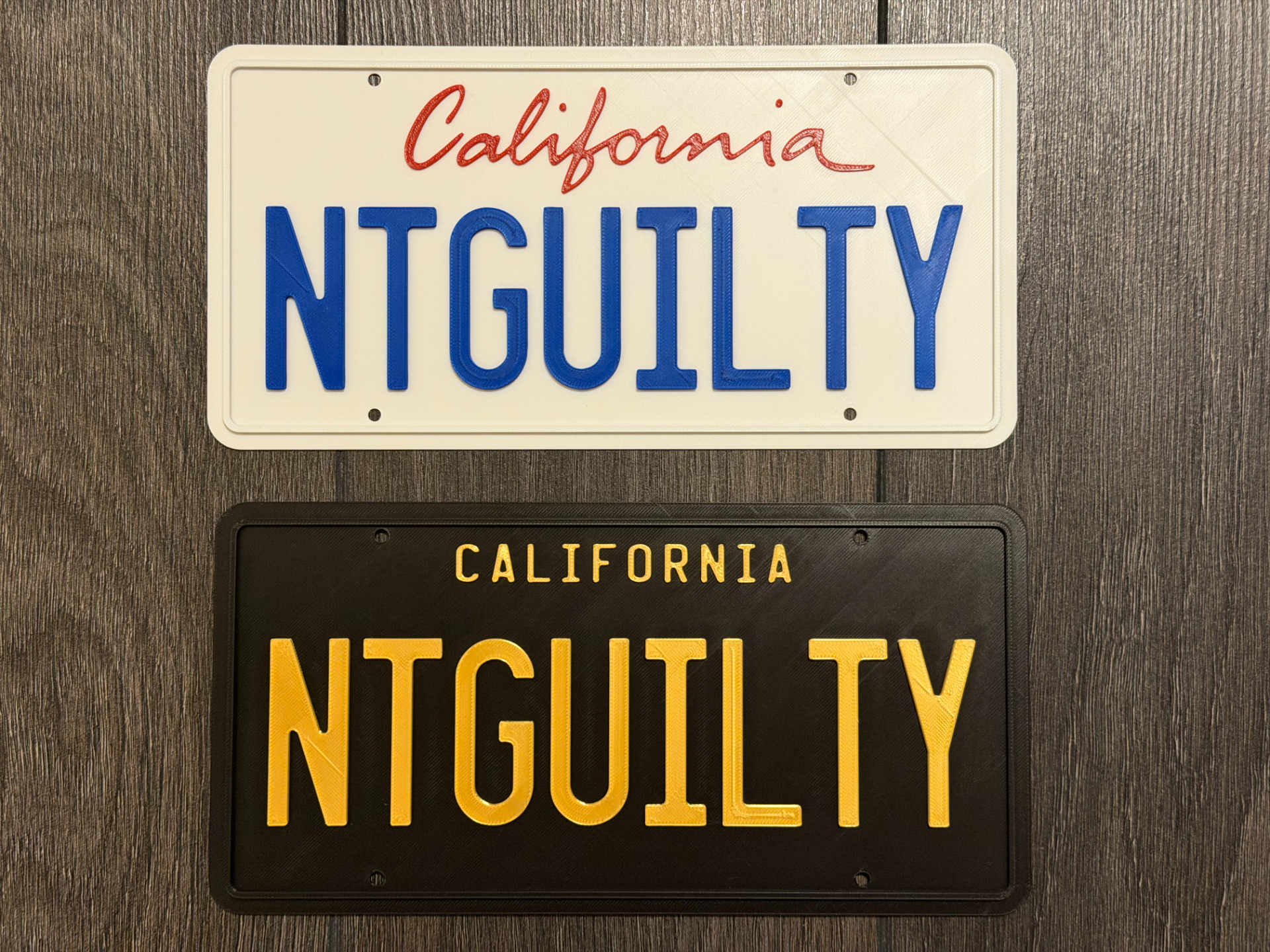 NTGUILTY License Plates from The Lincoln Lawyer