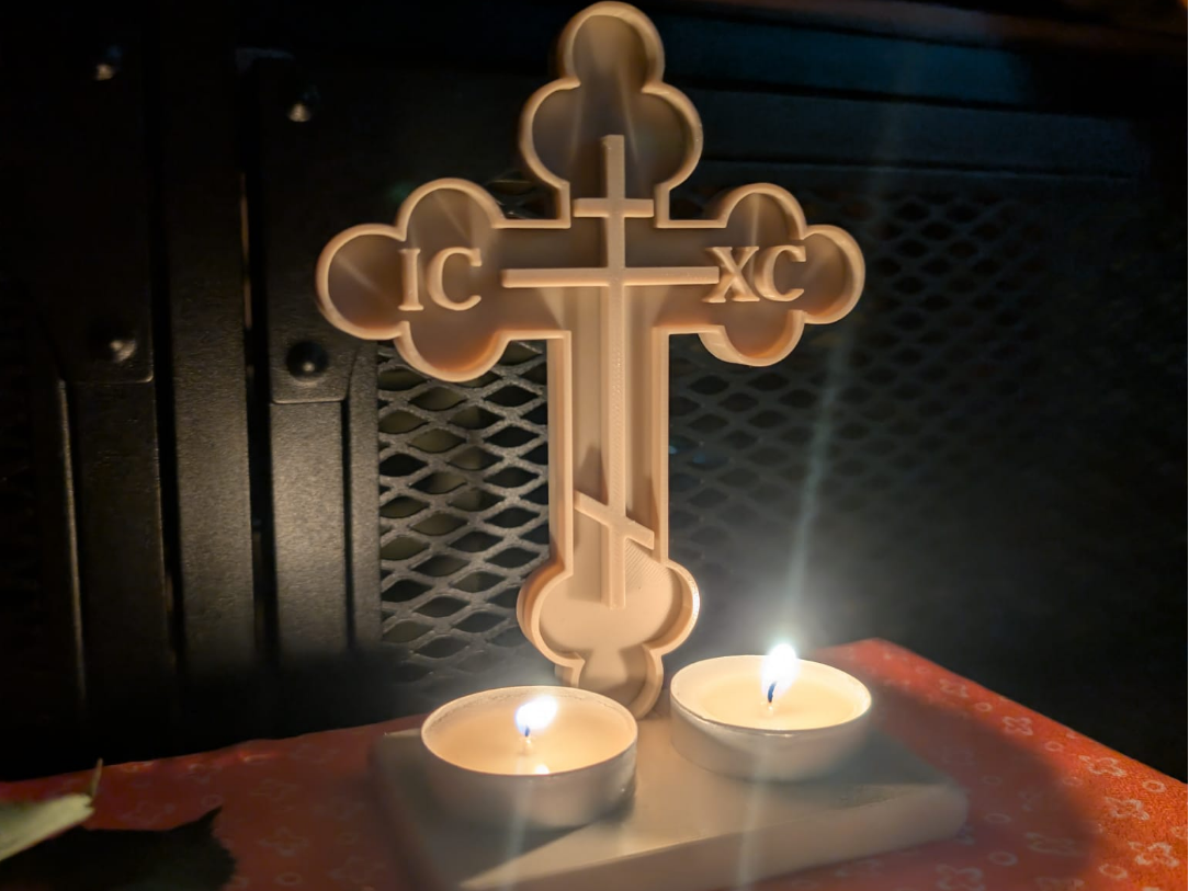 Sabbath/Shabbat Candle Holder & Cross