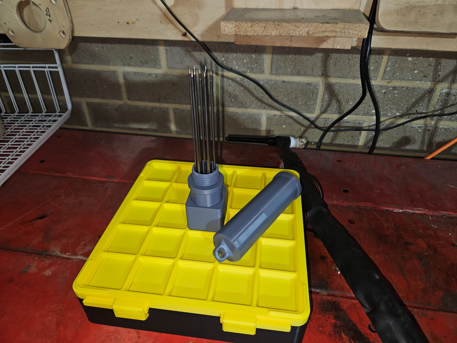 tungsten holder tube with gridfinity base