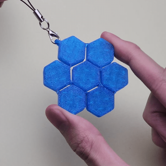 Fidget toy keychain for flexible material